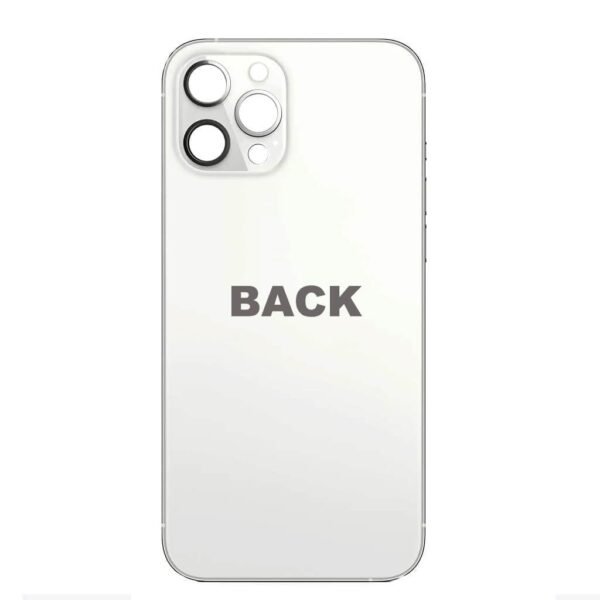 iPhone 12 PRO Max Back Glass (Bigger Camera Hole) – White/SILVER