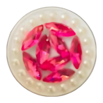3D Diamond Leaf Phone Sticker-Hot Pink