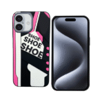 3D Shoe Phone Case For Apple iPhone-13/14/15–White-Black-Pink