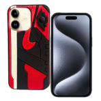 3D Shoe Phone Case For Apple iPhone-13/14/15–White-Black-Red - Image 2