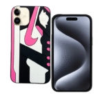 3D Shoe Phone Case For Apple iPhone-13/14/15–White-Black-Pink - Image 2