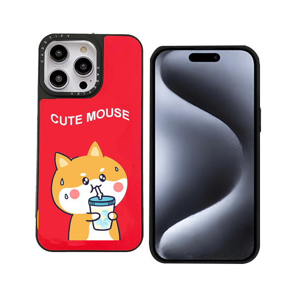 3D Cute Mouse Case For iPhone-17ProMax-RED