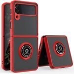 Metal Ring Kickstand Cover for Samsung Z Flip 3- Red