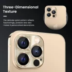Camera Lens Protector For iPhone 11 Pro/11 Pro Max-Metal Golden - Image 2