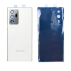 Galaxy note 20 ultra back glass with camera lens and adhesive (Without Logo) Mystic White - Image 3