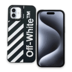 3D F White Black&White case For iPhone-13/14/15-F/B&W - Image 2