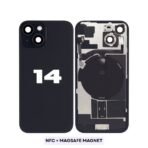 Back Glass with Wireless (NFC) MagSafe Magnet for iPhone 14 -BLACK
