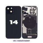 Back Glass with Wireless (NFC) MagSafe Magnet for iPhone 14 -BLACK