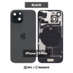 Back Glass with Wireless (NFC) and MagSafe Magnet for iPhone 15 Plus(BLACK) - Image 2