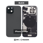 Back Glass with Wireless (NFC) and MagSafe Magnet for iPhone 15 Plus(BLACK)