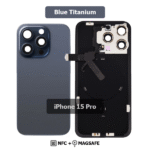 Back Glass with Wireless (NFC) and MagSafe Magnet for iPhone 15 Pro(BLUE)