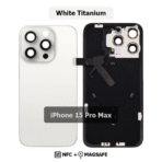 Back Glass with Wireless (NFC) and MagSafe Magnet for iPhone 15 Pro Max(WHITE)
