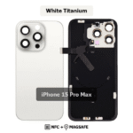 Back Glass with Wireless (NFC) and MagSafe Magnet for iPhone 15 Pro Max(WHITE)