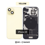 Back Glass with Wireless (NFC) and MagSafe Magnet for iPhone 15-YELLOW
