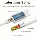 USB A-Type C Cell Fashion USA Super-Fast Charging Data Cable (5ft) - Image 4
