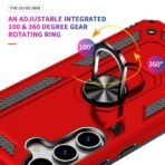 Elegant Hybrid Case for Samsung S25/S24 Red - Image 5