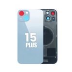 Back Glass with Wireless MagSafe Magnet for iPhone 15 Plus- Premium (Blue)