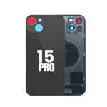 Back Glass with Wireless MagSafe Magnet for iPhone 15 Pro Premium (BLACK)