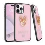 Candy Butterfly Ring Case For iPhone=14 ProMax=Pink