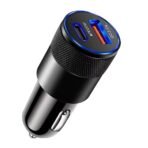 Car Charger USB C & USB A BLUE (38W) - Image 3
