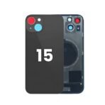Back Glass with Wireless MagSafe Magnet for iPhone 15 Premium (BLACK)
