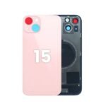 Back Glass with Wireless MagSafe Magnet for iPhone 15 Premium (Pink)