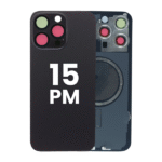 Back Glass with Wireless MagSafe Magnet for iPhone 15 Pro Max Premium (BLACK)