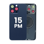 Back Glass with Wireless MagSafe Magnet for iPhone 15 Pro Max Premium (Blue)