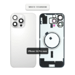 Back Glass with Wireless MagSafe Magnet for iPhone 16promax(White Titanium)premium