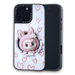 3D. Labubo with Magsafe For iPhone 16 Pro - White/Pink