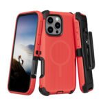 Defender Magnetic Megasafe with Belt Clip for iPhone 16 Pro – Red