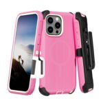 Defender Magnetic Megsafe With Belt Clip for iPhone-13/14/15/16E/17E–Pink
