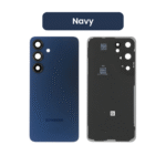 Back Glass with Camera Lens and Adhesive for Samsung Galaxy S25 Plus (Navy Blue)