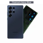 Back Glass with Camera Lens and Adhesive for Samsung Galaxy S25 Ultra (Navy Blue)