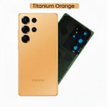 Back Glass with Camera Lens and Adhesive for Samsung Galaxy S24 Ultra (Orange)