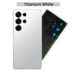 Back Glass with Camera Lens and Adhesive for Samsung Galaxy S23 Ultra (White)