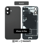 Back Glass with Wireless (NFC) and MagSafe Magnet for iPhone 16plus (BLACK)premium