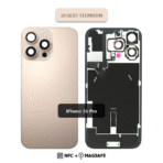 Back Glass with Wireless (NFC) and MagSafe Magnet for iPhone 16 Pro (Desert Gold)