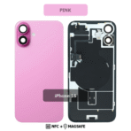 Back Glass with Wireless (NFC) and MagSafe Magnet for iPhone 16 (Pink)Premium