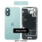 Back Glass with Wireless (NFC) and MagSafe Magnet for iPhone 16plus (Teal)premium - Image 2