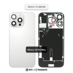 Back Glass with Wireless (NFC) and MagSafe Magnet for iPhone 16 Pro Max (White Titanium)