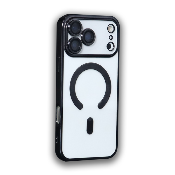 Pure Snap Transparent Magsafe Case With Camera Protector For iPhone 17 Air - Black