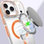 Leo Magsafe case For camera kick stand iPhone=17 Pro Max(Orange) - Image 2