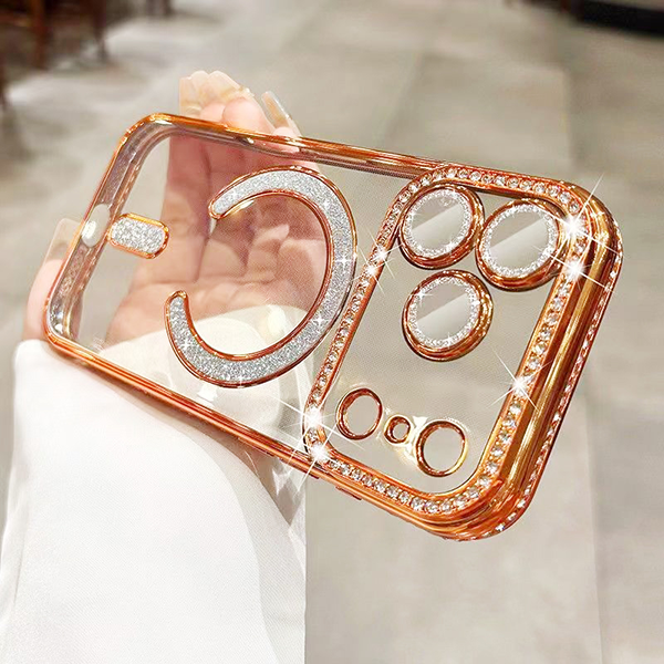 Magshine Glitter Magsafe Case For iPhone 17 Pro Max - Orange