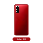 Back Glass with Camera Lens and Adhesive for Samsung Galaxy S20 Aura Red