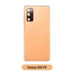 Back Glass with Camera Lens and Adhesive for Samsung Galaxy S20 FE Cloud Orange