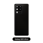 Back Glass with Camera Lens and Adhesive for Samsung Galaxy S20 Ultra Cosmic Black