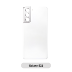Back Glass with Camera Lens and Adhesive for Samsung Galaxy S21 Phantom White