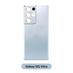 Back Glass with Camera Lens and Adhesive for Samsung Galaxy S21 Ultra Phantom Silver