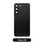 Back Glass with Camera Lens and Adhesive for Samsung Galaxy S22 Phantom Black